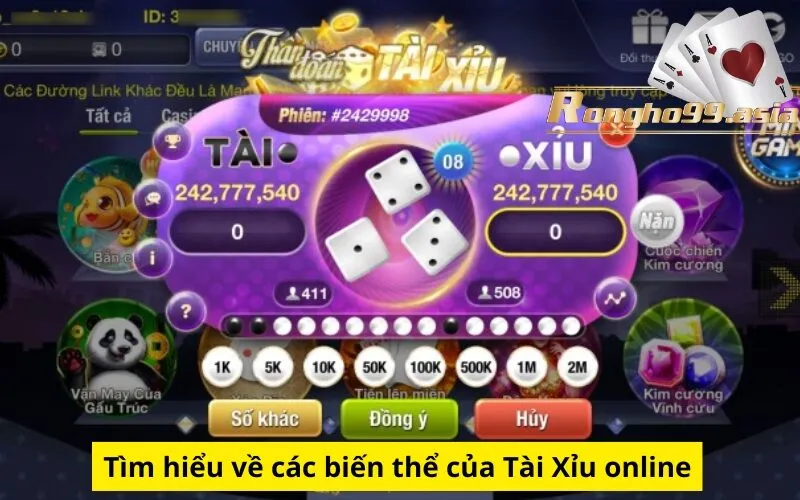 Tìm hiểu về các biến thể của Tài Xỉu online